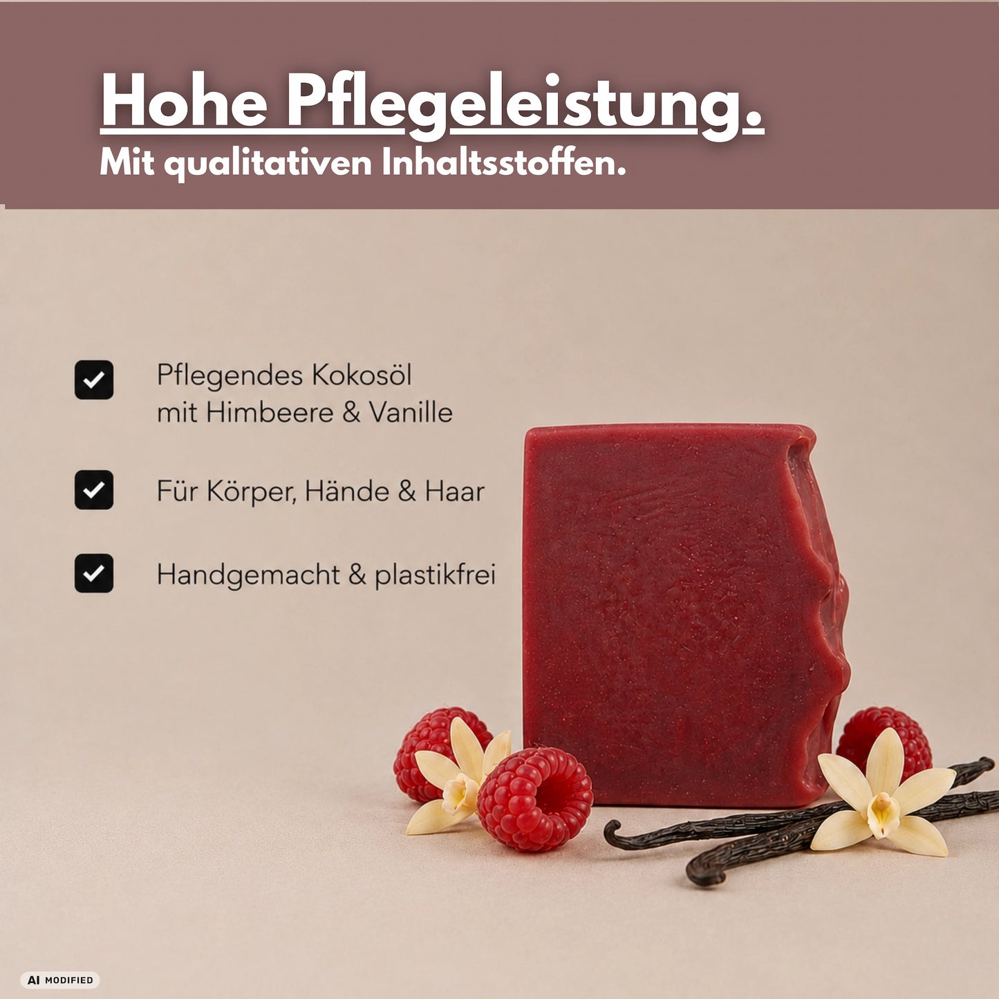 Himbeere & Vanille Naturseife
