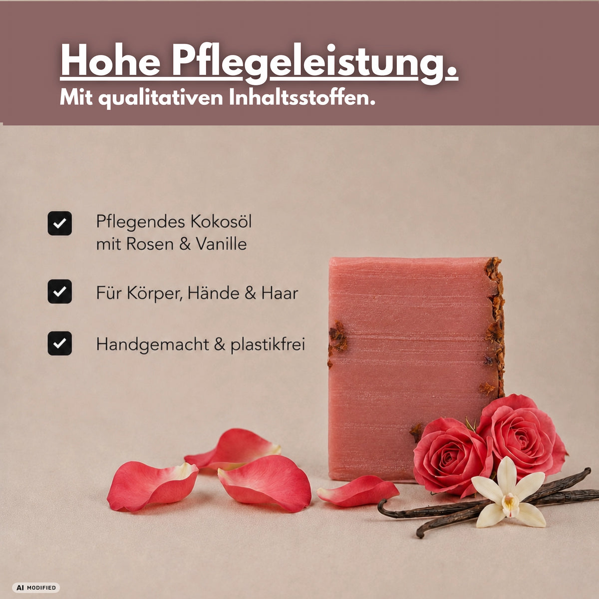 Rosen & Vanille Naturseife