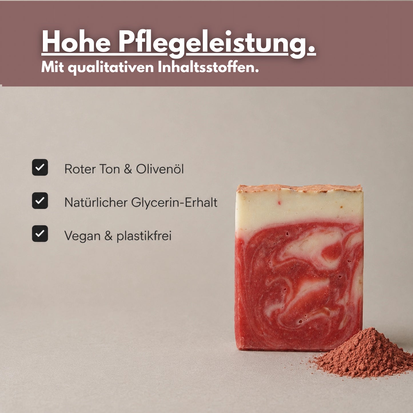 Roter Ton Naturseife
