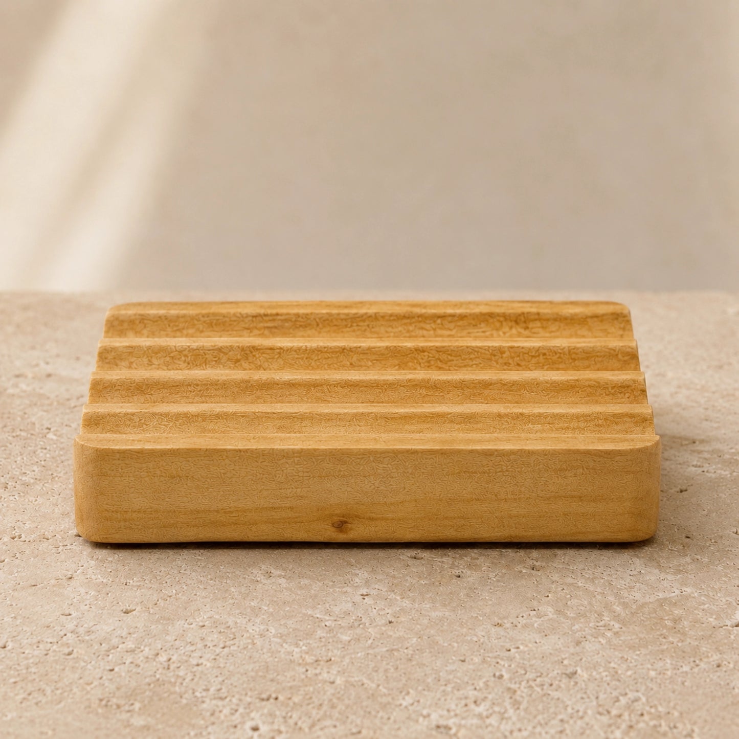 Wellige Seifenablage Holz
