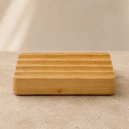 Wellige Seifenablage Holz