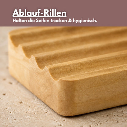 Wellige Seifenablage Holz
