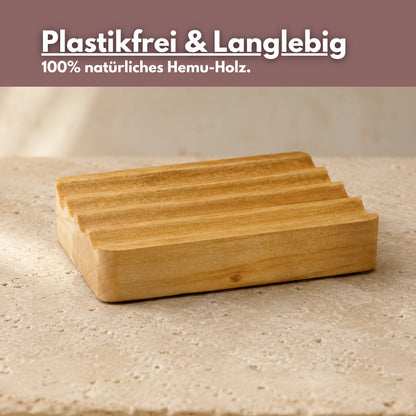 Wellige Seifenablage Holz